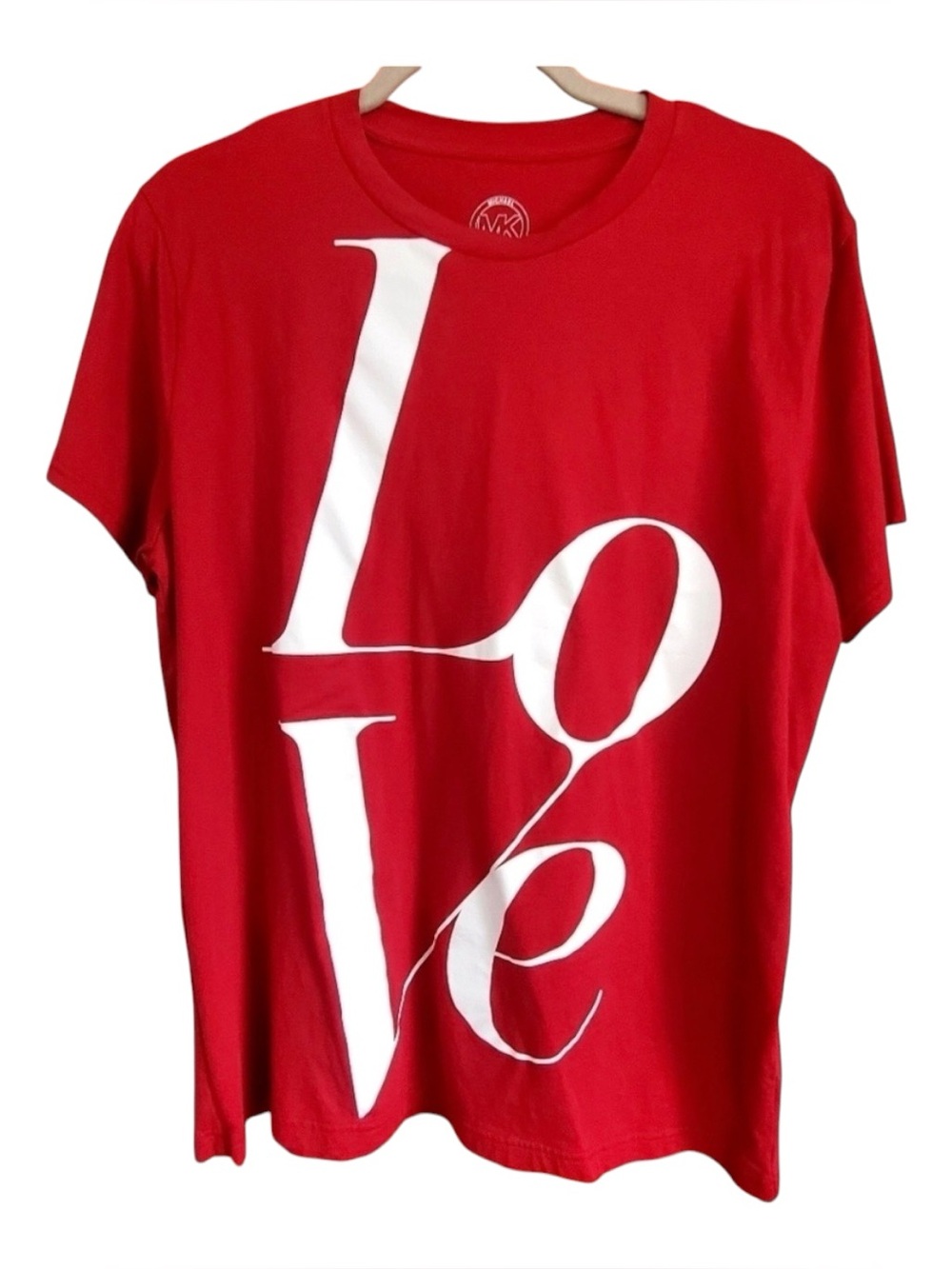 Michael Kors Red LOVE T-Shirt, Size L. One Wear. Excellent condition!